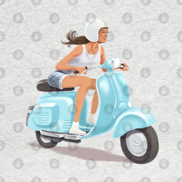 Scooter Girl 2 by steveashillustration1971